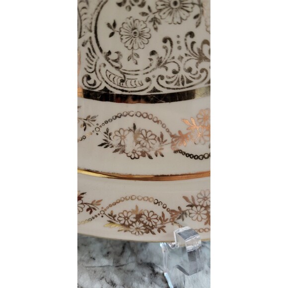 Atlas China Platter  Warranted 22 Karat Gold Filigree Floral 11" Plate Platter - Picture 3 of 6